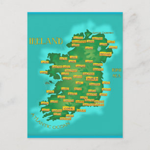 Karta i Irland Vykort