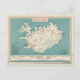 Karta i Islandet (cirka 1959) Vykort