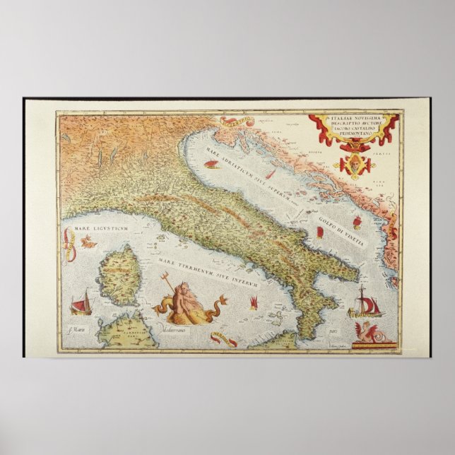Karta i Italien 1500 Poster (Framsidan)