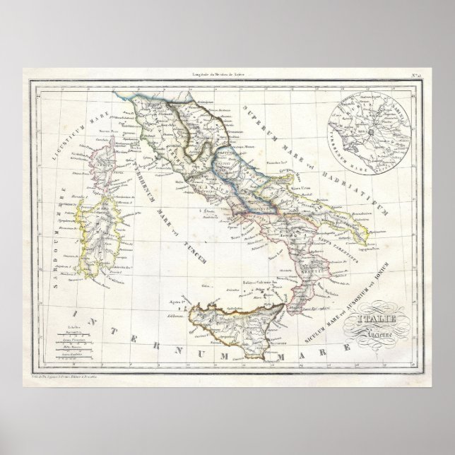 Karta i Italien i antikens romerska tider Poster (Framsidan)