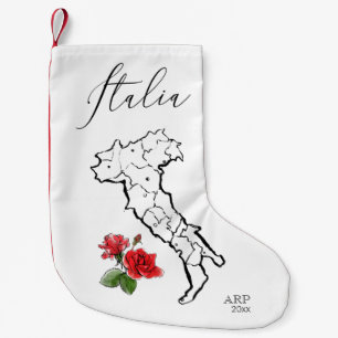 *~* Karta i Italien Italia Italia Language Rosor Liten Julstrumpa