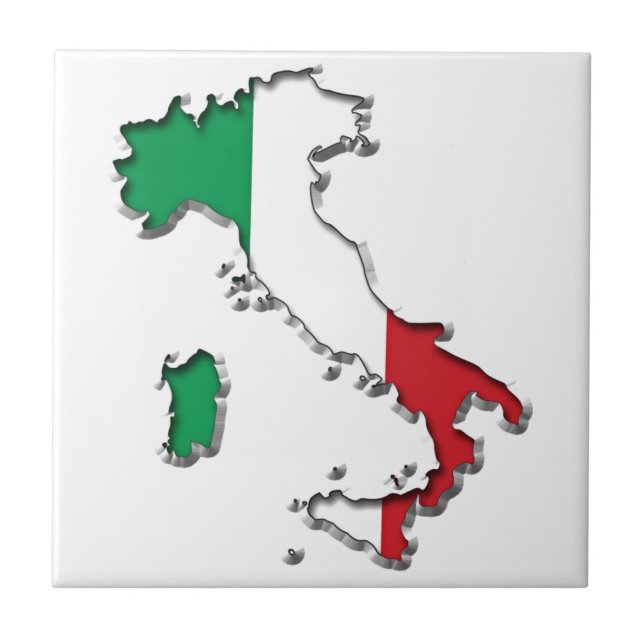 KARTA i ITALIEN Kakelplatta (Framsidan)