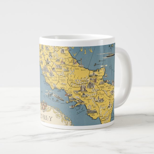 Karta i Italien med Vatikanstaten Jumbo Mugg (Framsida höger)