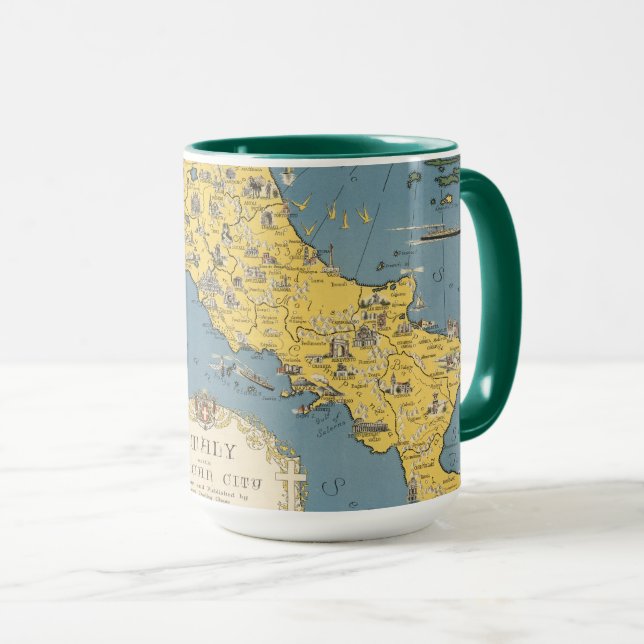 Karta i Italien med Vatikanstaten Mugg (Framsida höger)