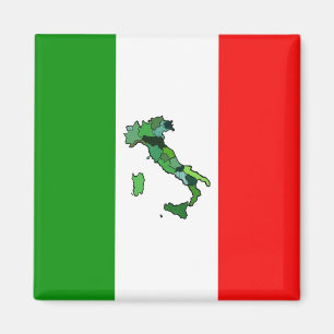 Karta i Italien och italienska Flagga Magnet