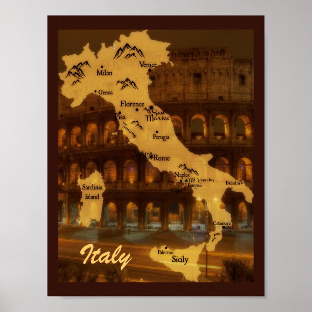 KARTA i ITALIEN Poster (Framsidan)