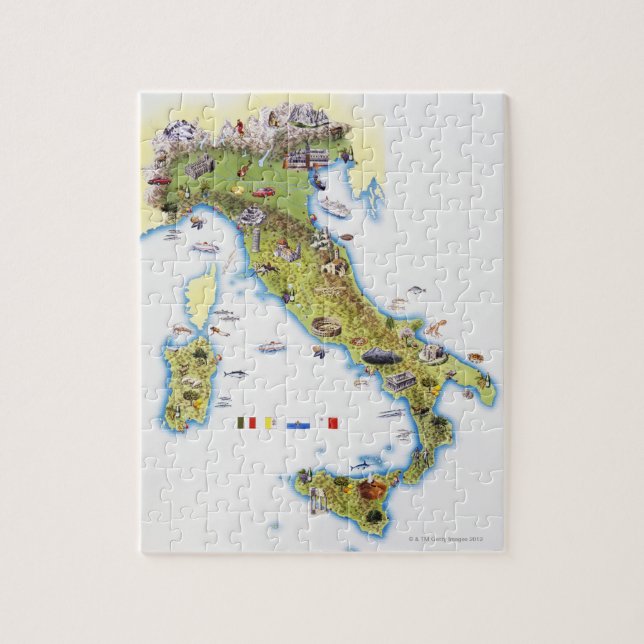 KARTA i ITALIEN Pussel (Vertikal)