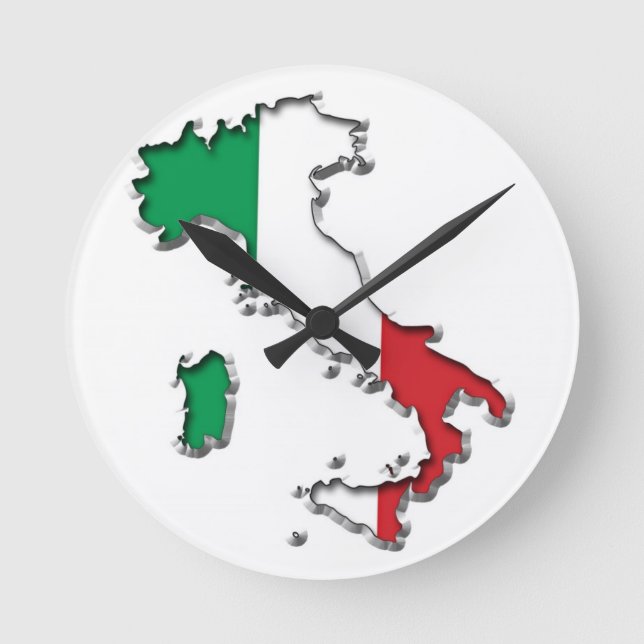 KARTA i ITALIEN Rund Klocka (Framsida)