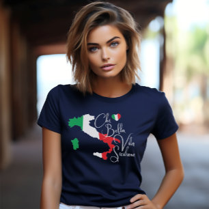 Karta i Italien Sicilian Sayed Elegant Script T Shirt