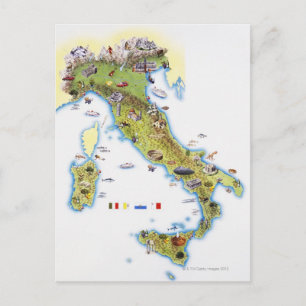 KARTA i ITALIEN Vykort