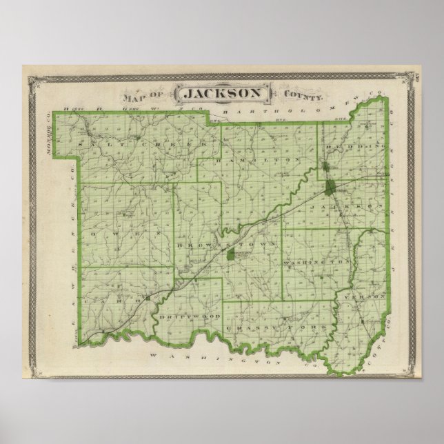 Karta i Jackson County Poster (Framsidan)