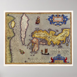 Karta i Japan, 1606, Mercator and Hondius Poster