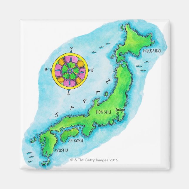Karta i Japan Magnet (Framsidan)