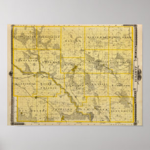 Karta i Jasper County, Iowa Poster