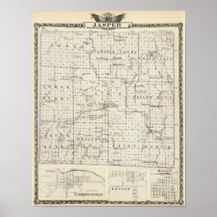 Karta i Jasper County, Lawrenceville Poster