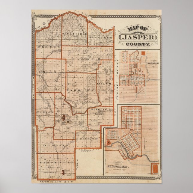 Karta i Jasper County Poster (Framsidan)