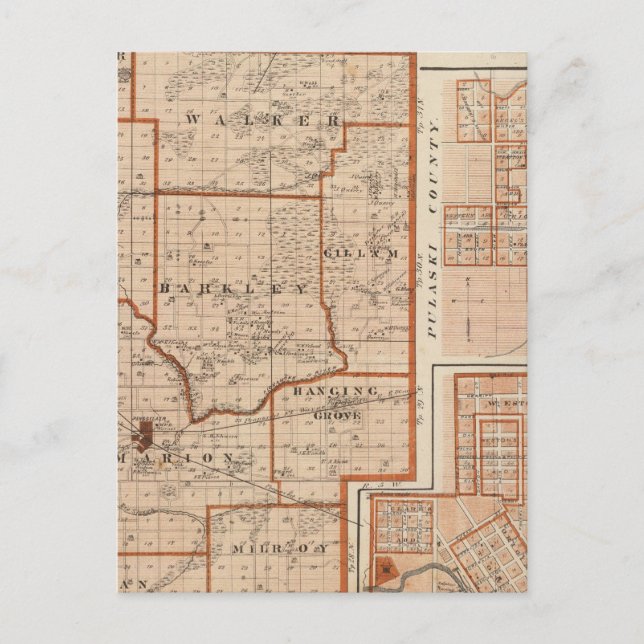 Karta i Jasper County Vykort (Framsida)