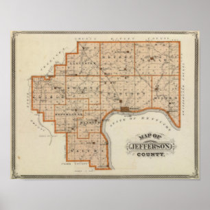 Karta i Jefferson County Poster