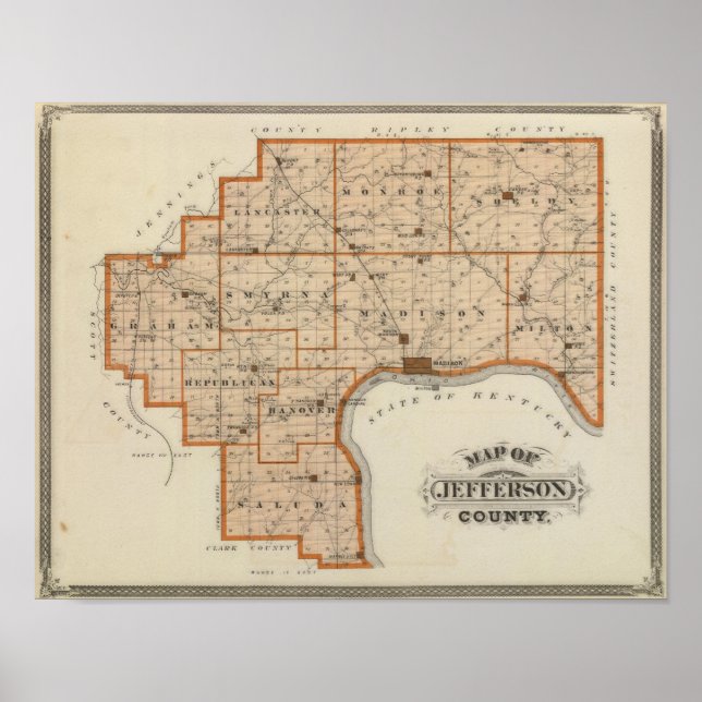 Karta i Jefferson County Poster (Framsidan)