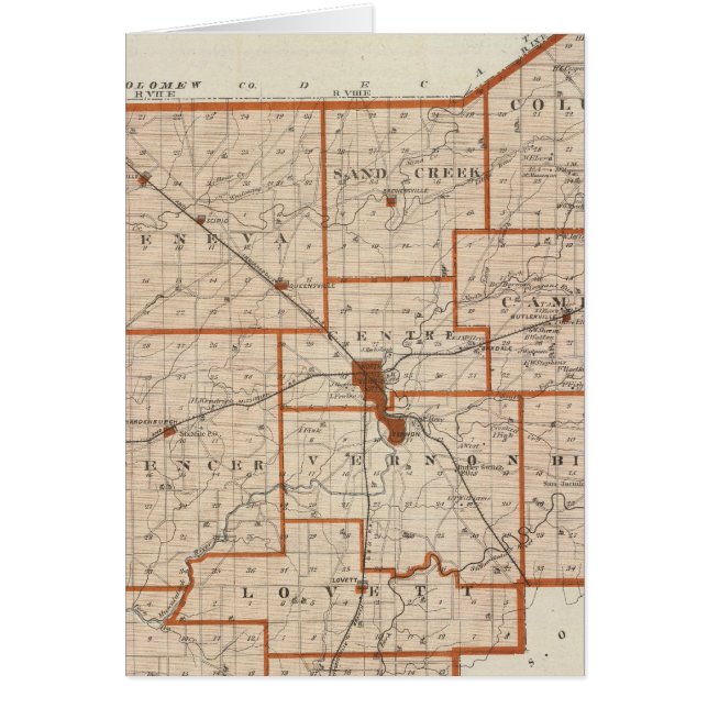 Karta i Jennings County Hälsningskort (Framsidan)