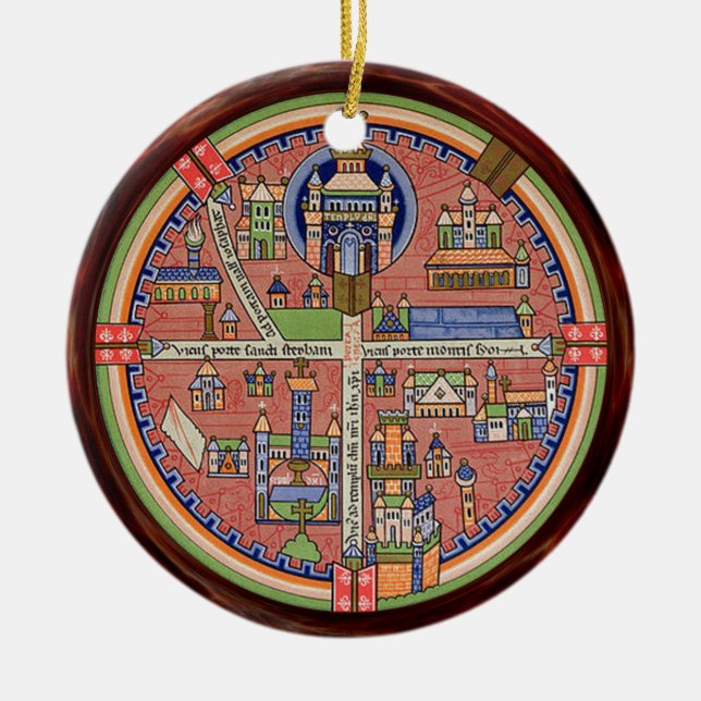 Karta i Jerusalem Julgransprydnad Keramik (Framsidan)