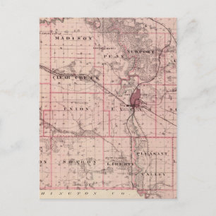 Karta i Johnson County, delstaten Iowa Vykort