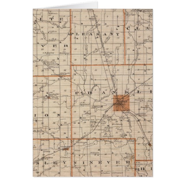 Karta i Johnson County Hälsningskort (Framsidan)