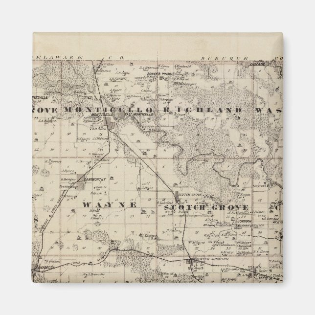 Karta i Jones County, delstaten Iowa Magnet (Framsidan)