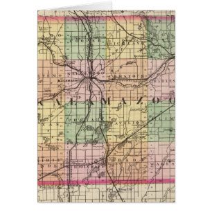 Karta i Kalamazoo County, Michigan Hälsningskort