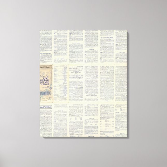 Karta i Kalifornien 4 Canvastryck (Framsida)
