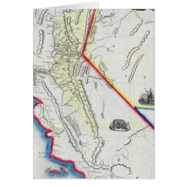 Karta i Kalifornien Hälsningskort (Framsidan)