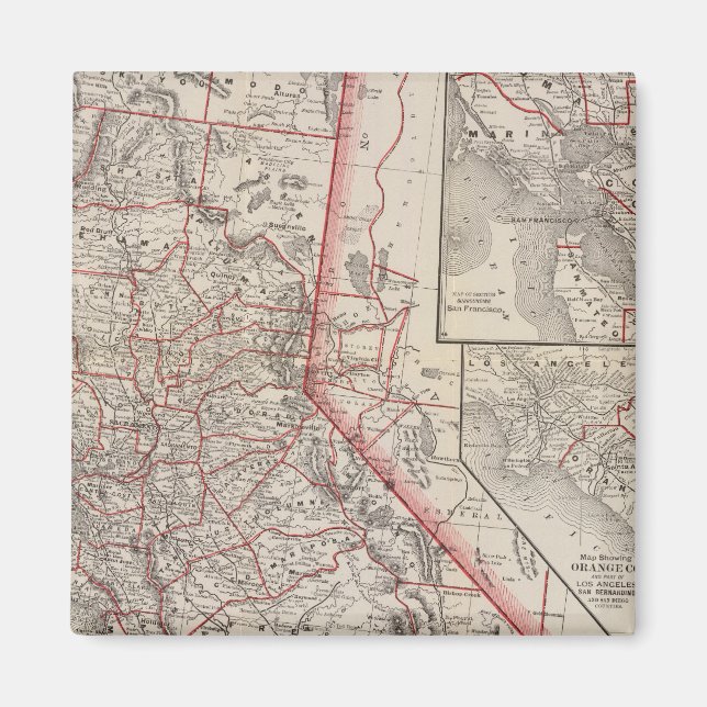 Karta i Kalifornien Magnet (Framsidan)