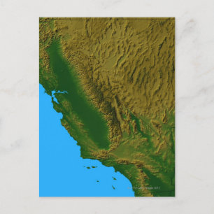 Karta i Kalifornien och Nevada 2 Vykort