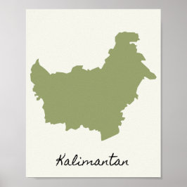 Karta i Kalimantan Poster