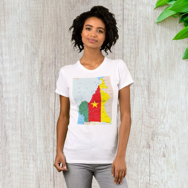 Karta i Kamerun Womens T-Shirt (Skapare uppladdad)