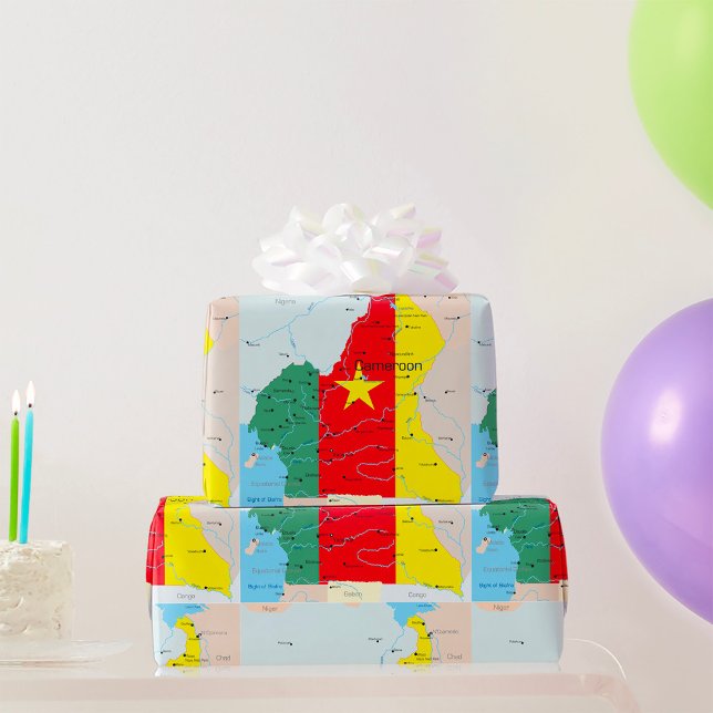 Karta i Kameruns Pappra nedmontering Presentpapper (Skapare uppladdad)