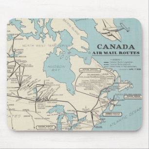 Karta i Kanada - Canada Luft Mail Routes Musmatta