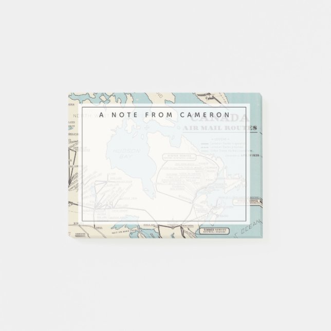 Karta i Kanada - Canada Luft Mail Routes Post-it Block (Framsida)