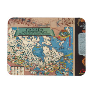 Karta i Kanada - Naturresurser och industriresurse Magnet