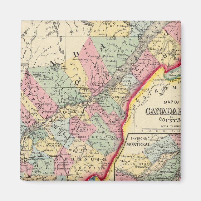 Karta i Kanada Öster i fylken Magnet (Framsidan)