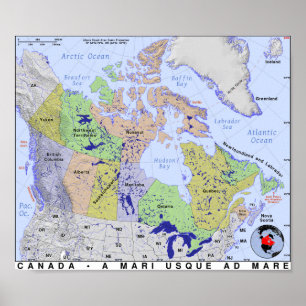 Karta i Kanada Poster