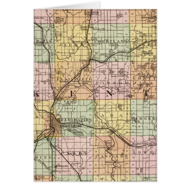 Karta i Kent County, Michigan Hälsningskort (Framsidan)