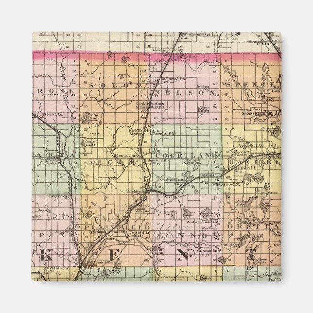 Karta i Kent County, Michigan Magnet (Framsidan)