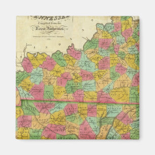 Karta i Kentucky och Tennessee Magnet