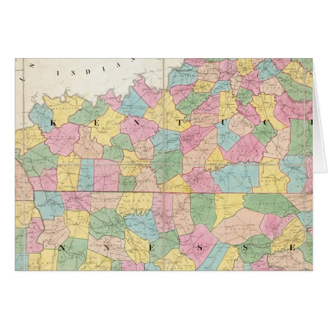 Karta i Kentucky & Tennessee Hälsningskort (Framsidan Horizontal)