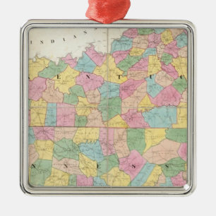 Karta i Kentucky & Tennessee Julgransprydnad Metall