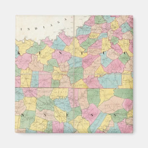 Karta i Kentucky & Tennessee Magnet