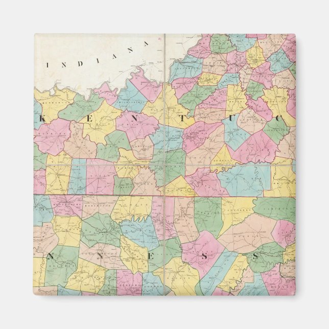 Karta i Kentucky & Tennessee Magnet (Framsidan)