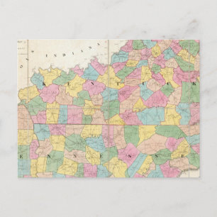 Karta i Kentucky & Tennessee Vykort