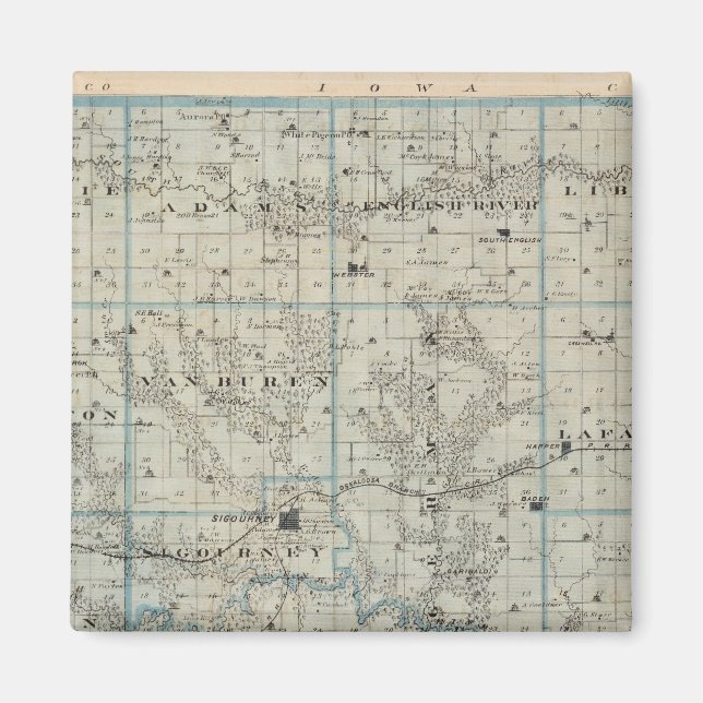 Karta i Keokuk County, Iowa Magnet (Framsidan)